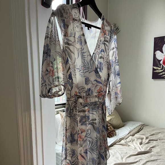 1.state Floral Print Wrap Maxi Dress Poetic Punch - Picture 3 of 4
